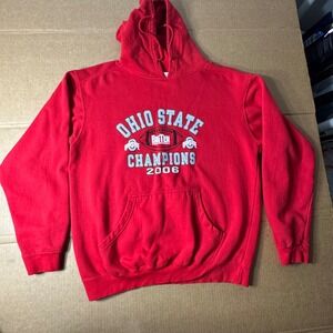 Ohio State Buckeyes Big Ten Champions 2006 Red Hoodie Sweatshirt Mens L‎